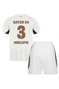 Bayer Leverkusen Piero Hincapie #3 Jalkapallovaatteet Lasten Vieraspeliasu 2024-25 Lyhythihainen (+ Lyhyet housut)